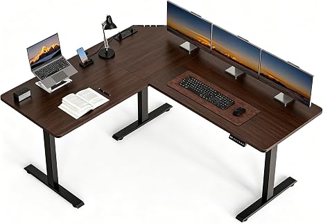 L-Shaped Electric Standing Desk 63" x 55"