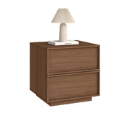 RYWI11OUSE Small Night Stand Set of 2 with 2 Drawers,Modern NightStand with Storage, Bedside Table for Bedroom, Walnut