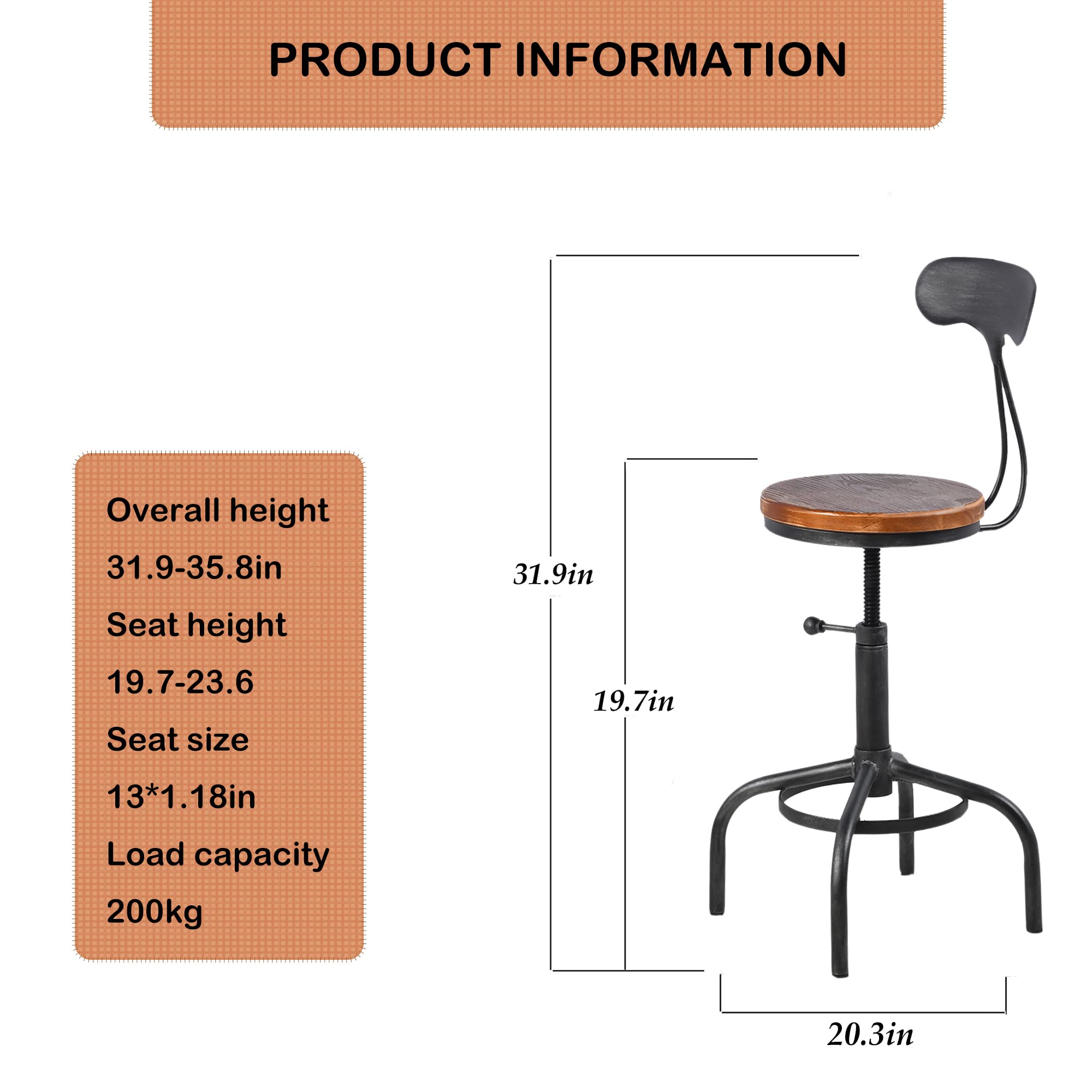 Industrial Round Bar Table & 2 Stools Set