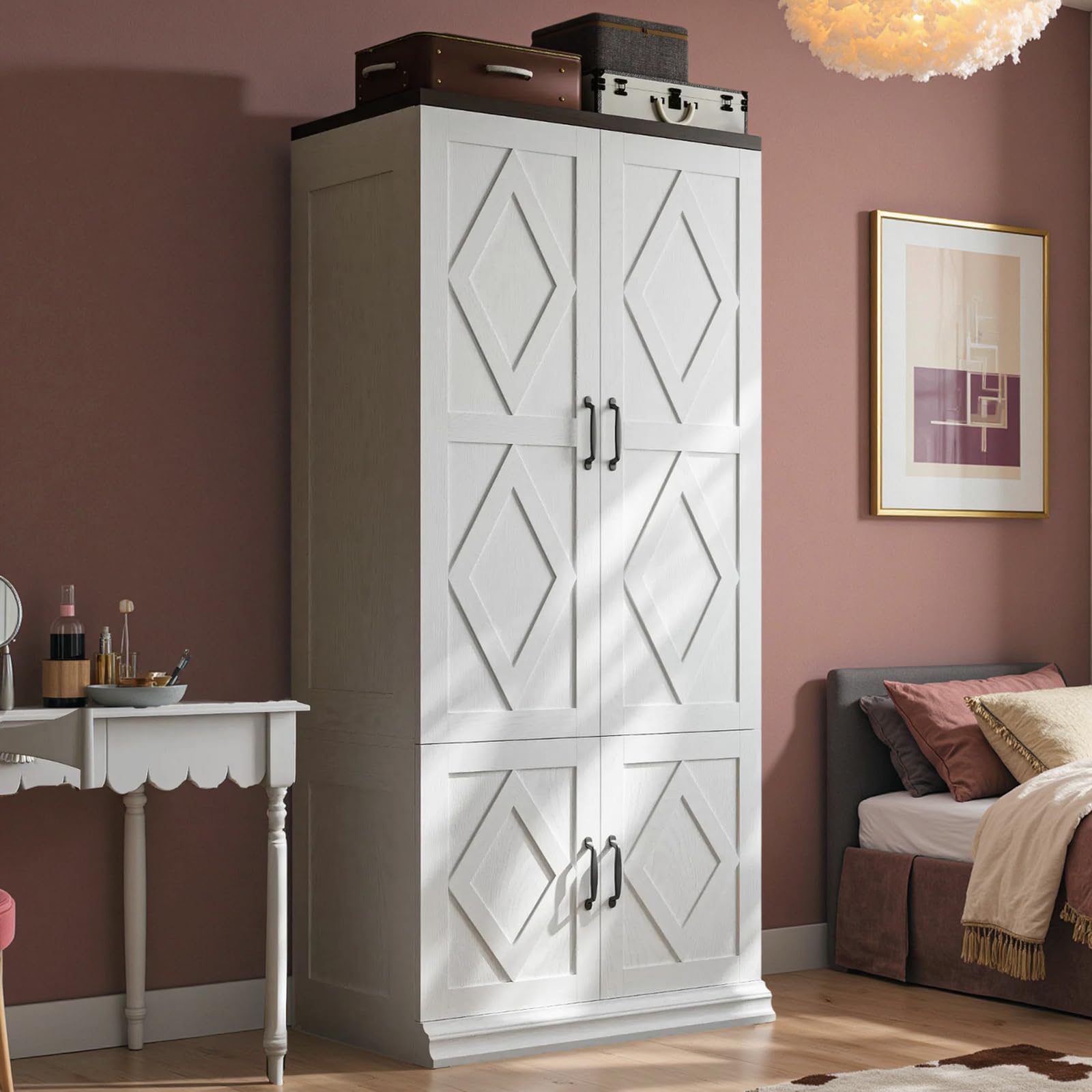 Wardrobe Closet with Doors & 5 Shelves