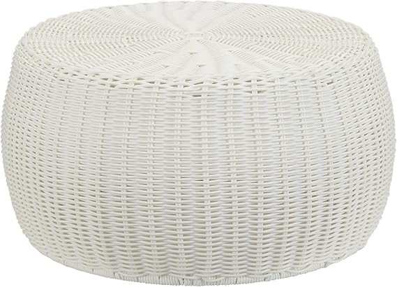 Resin Woven Storage Stool Ottoman