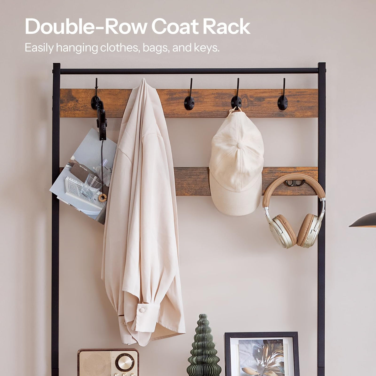 Narrow Hall Tree with Shoe Storage