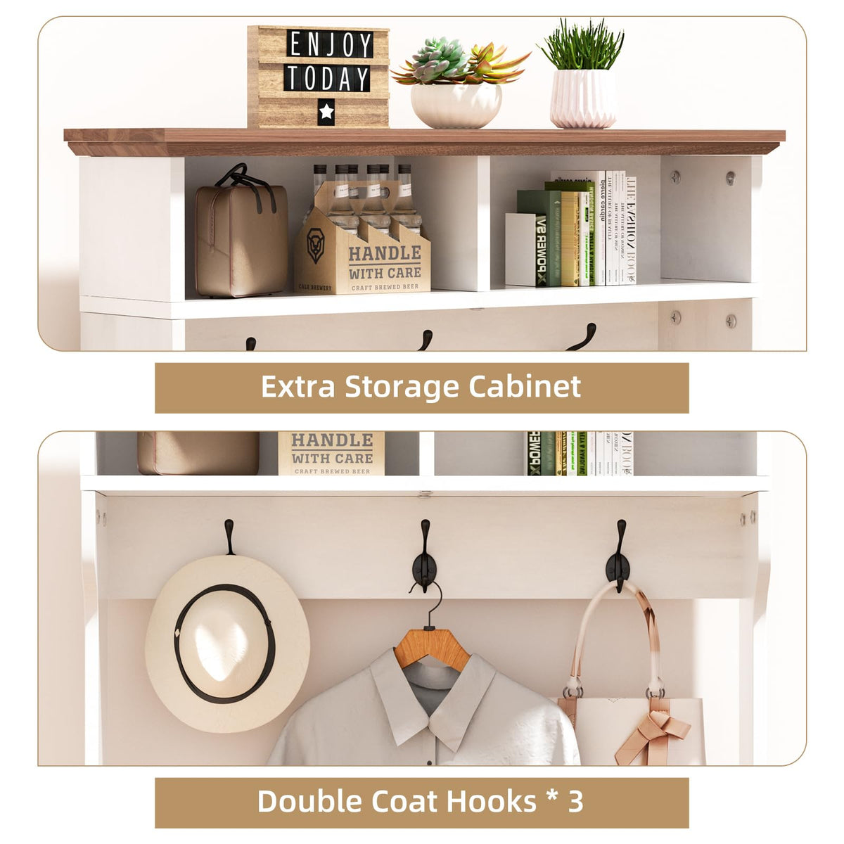 Hall Tree with Bench and Shoe Storage
