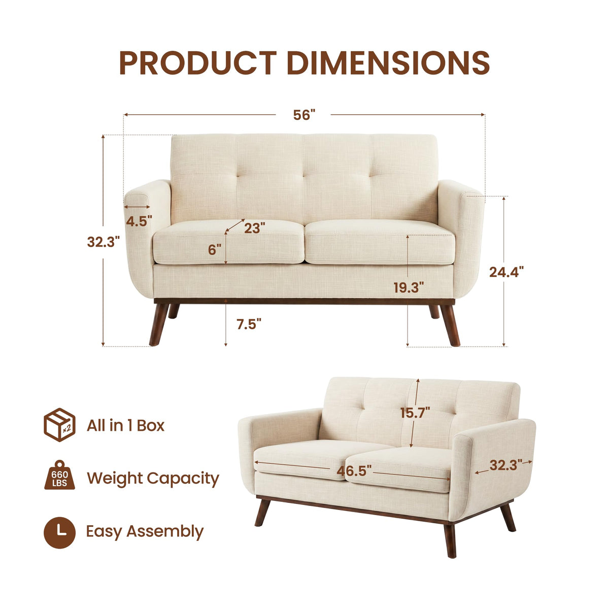 Mid-Century Modern Loveseat