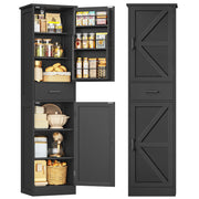 Tall Narrow Storage Cabinet with Barn Doors, Drawer & Adjustable Shelves