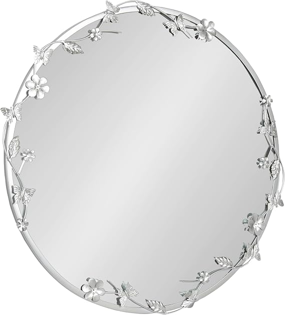 Gold Floral Round Wall Mirror