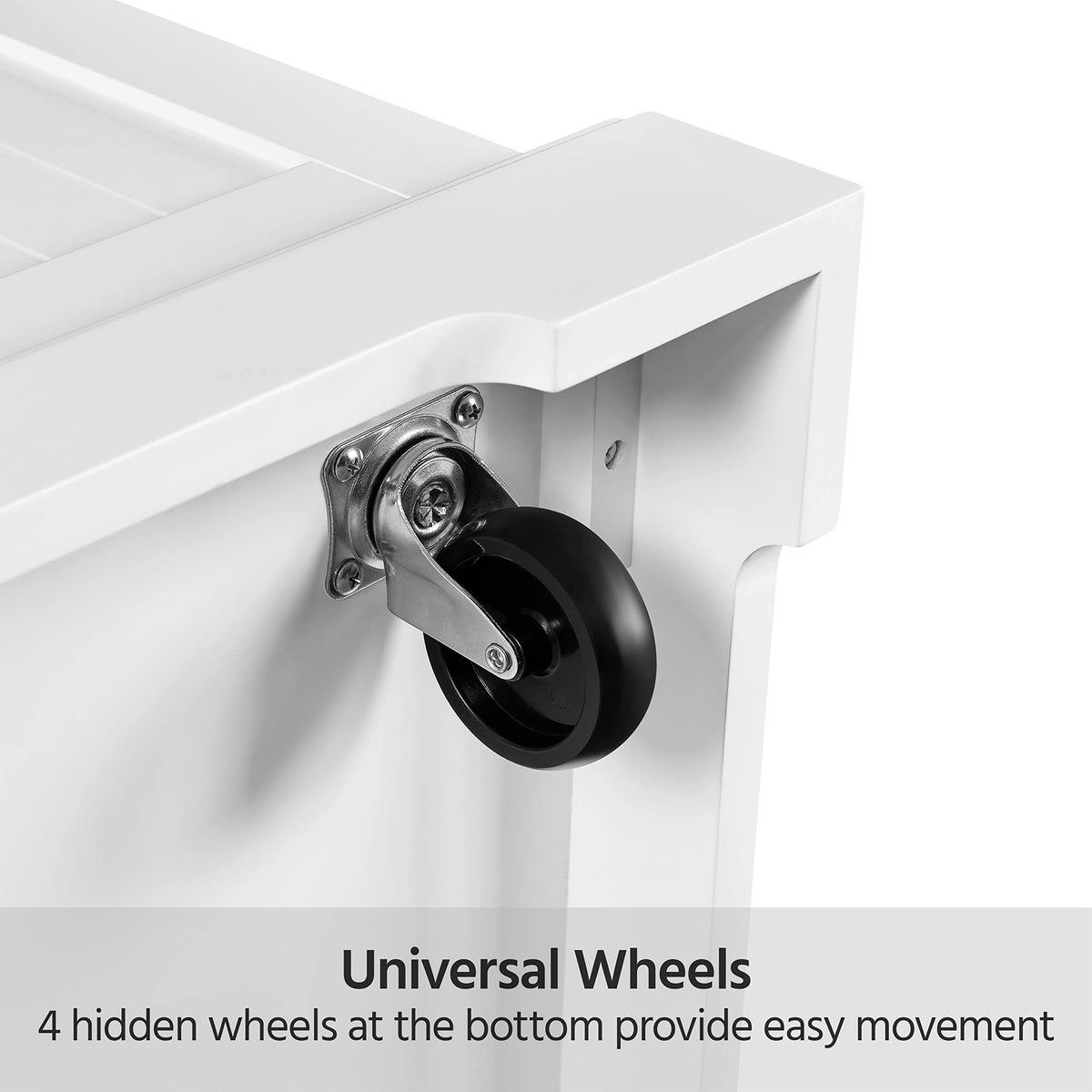 Yaheetech Rolling Kitchen Island Cart with 3 Drawers & Open Shelves, White