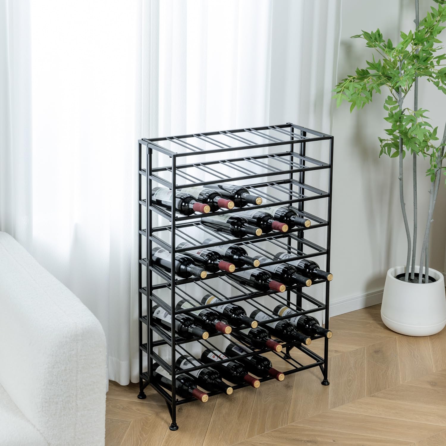 54-Bottle Freestanding Metal Wine Rack