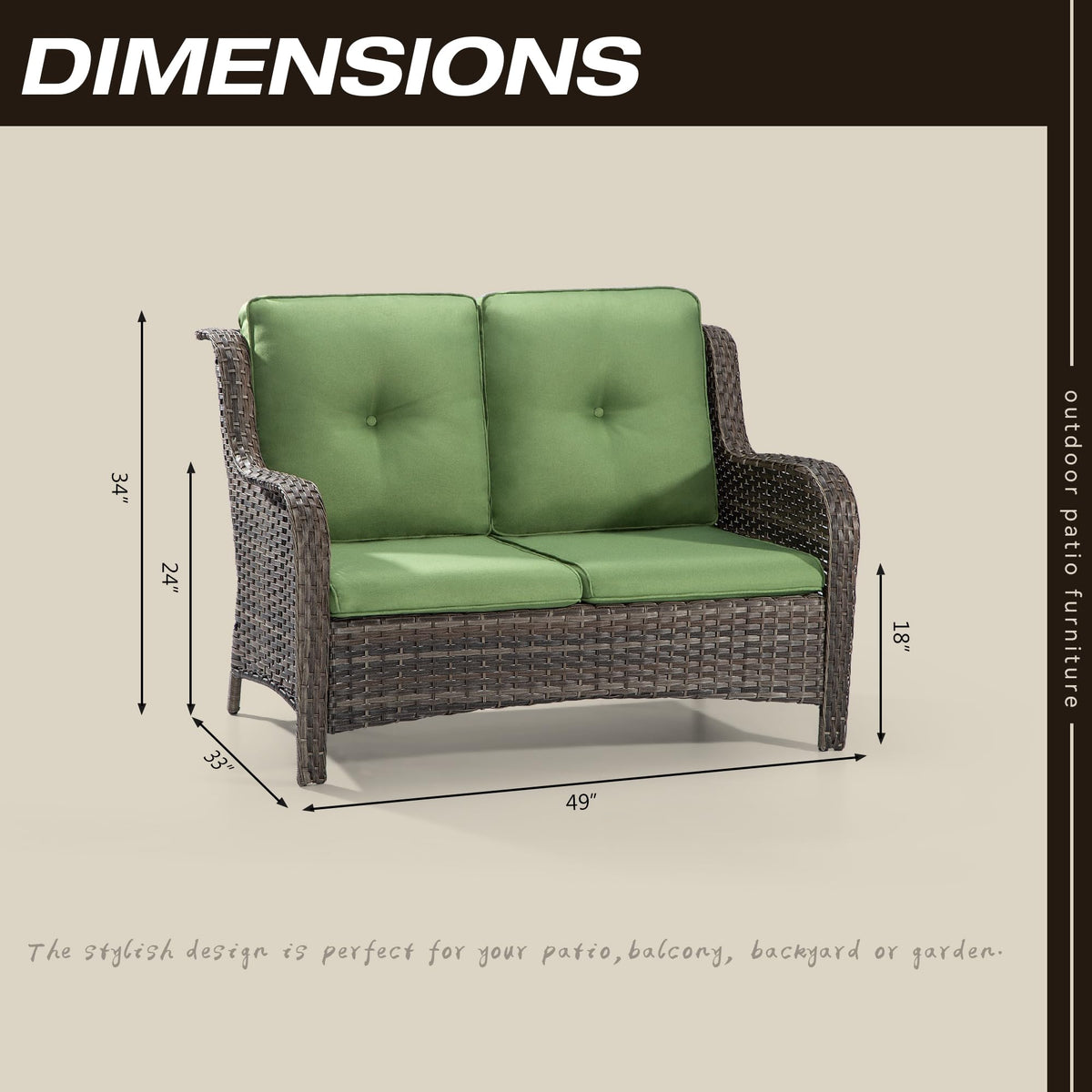 Outdoor Wicker Loveseat