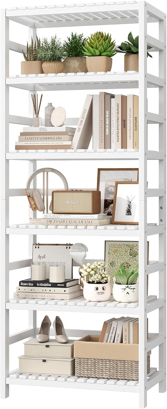6-Tier Adjustable Bamboo Shelf