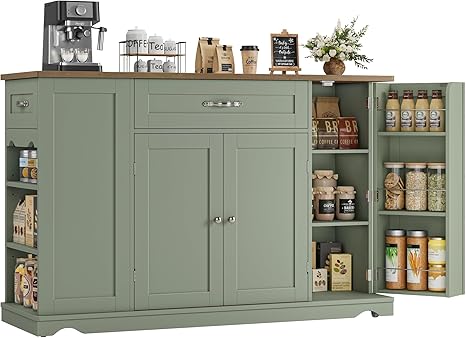 Rolling Kitchen Island Cart with Storage