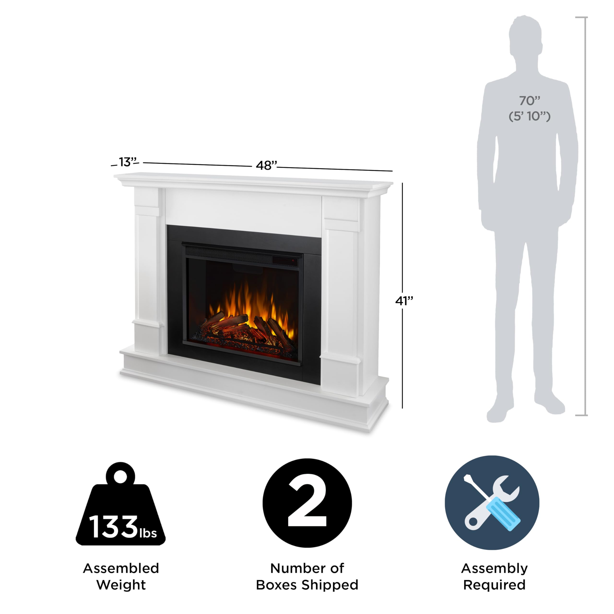 Electric Fireplace with Mantel