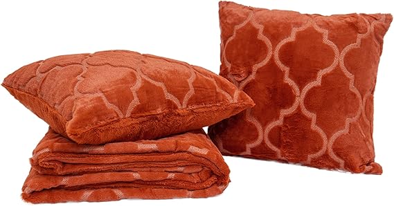 Faux Fur Throw Blanket & Pillow Cover Set