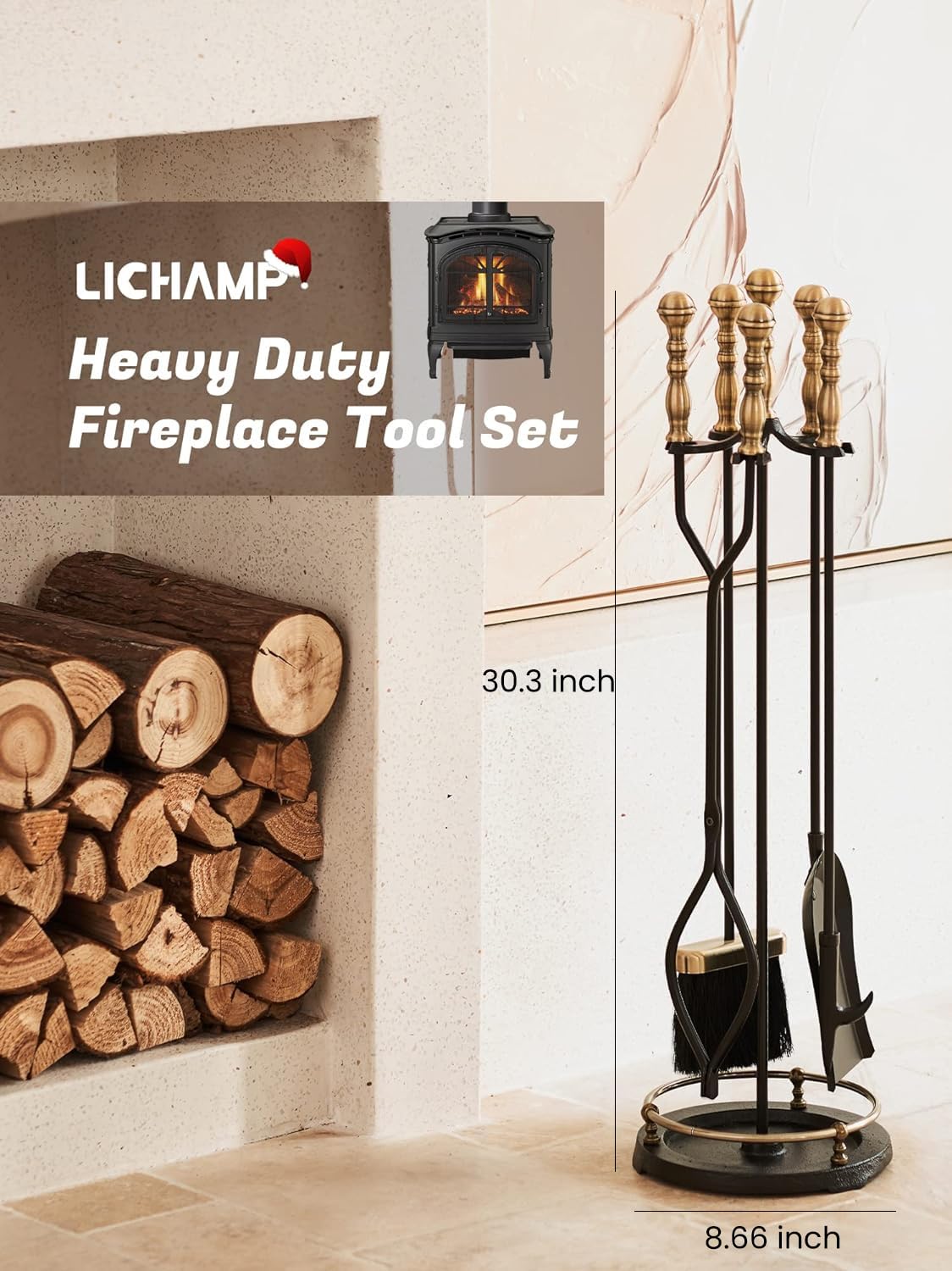 5-Piece Fireplace Tool Set