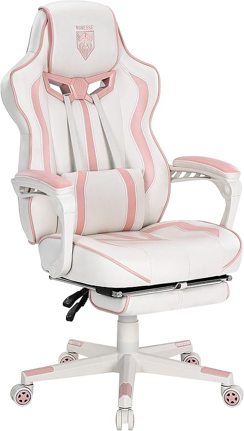 Ergonomic Gaming Chair with Footrest, Massage & Lumbar Support