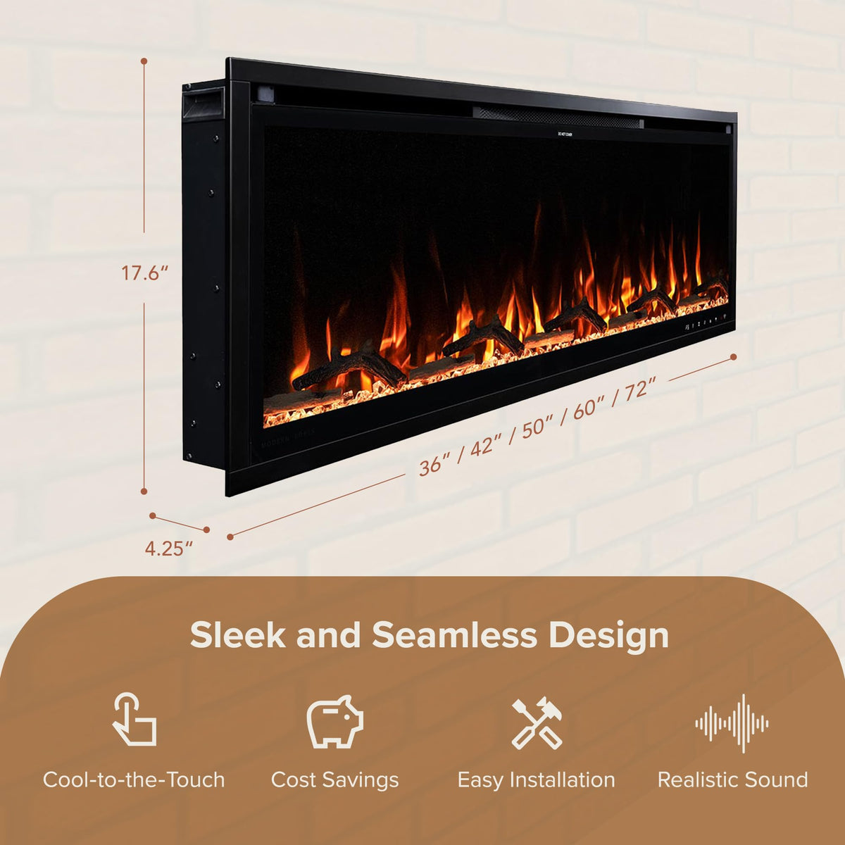 Slim Smart Linear Electric Fireplace
