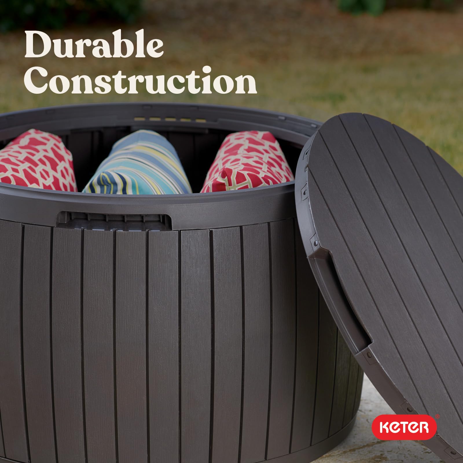 37-Gallon Round Outdoor Deck Box