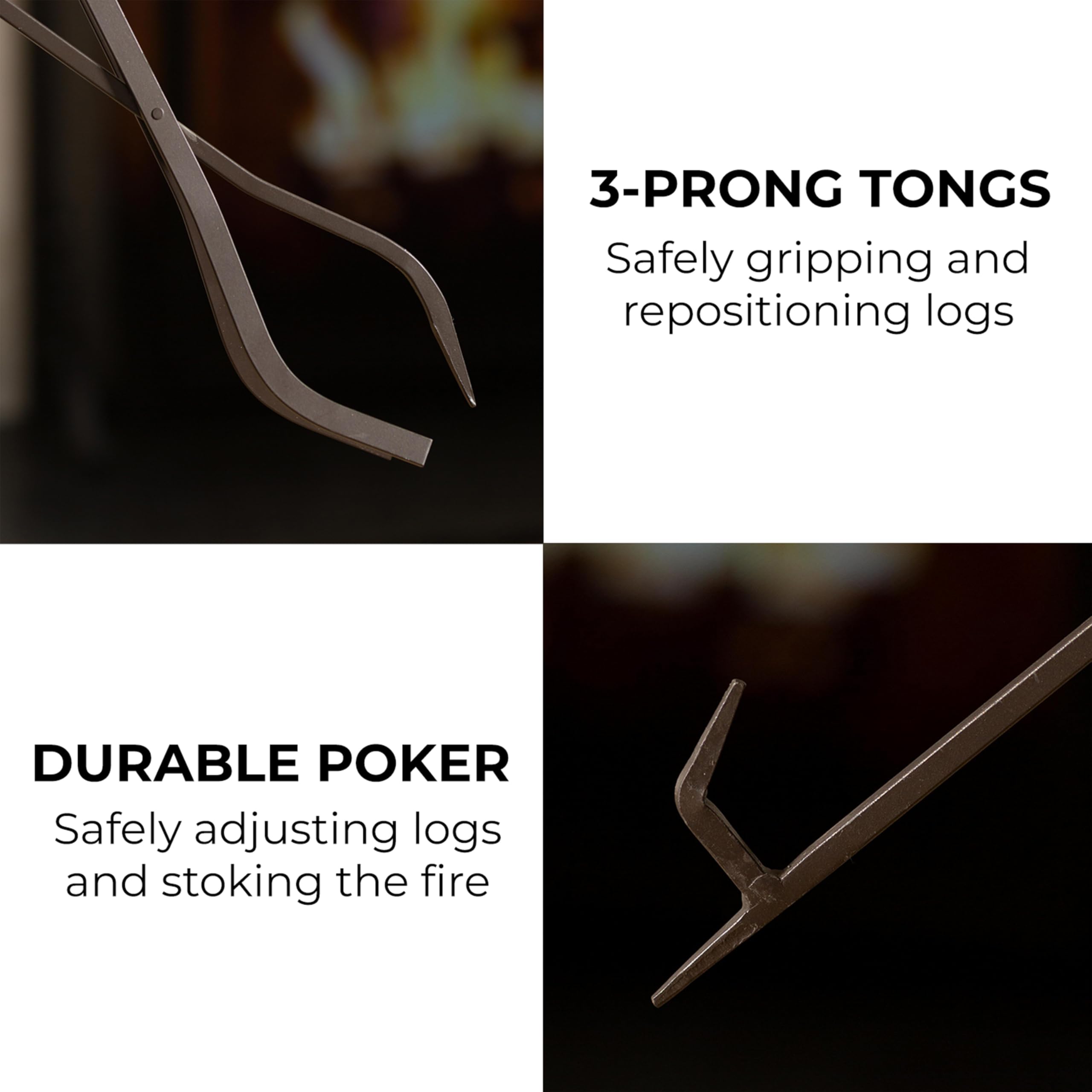 5-Piece Hand-Forged Iron Fireplace Tool Set 27.5"