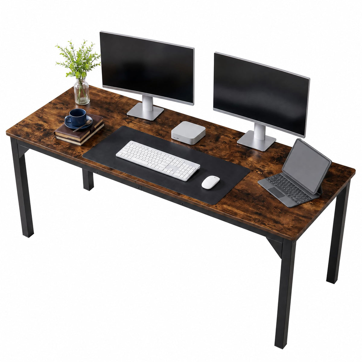 78.7 Inch Extra Long Computer Desk, Gaming Writing Work Desk, Rustic Brown