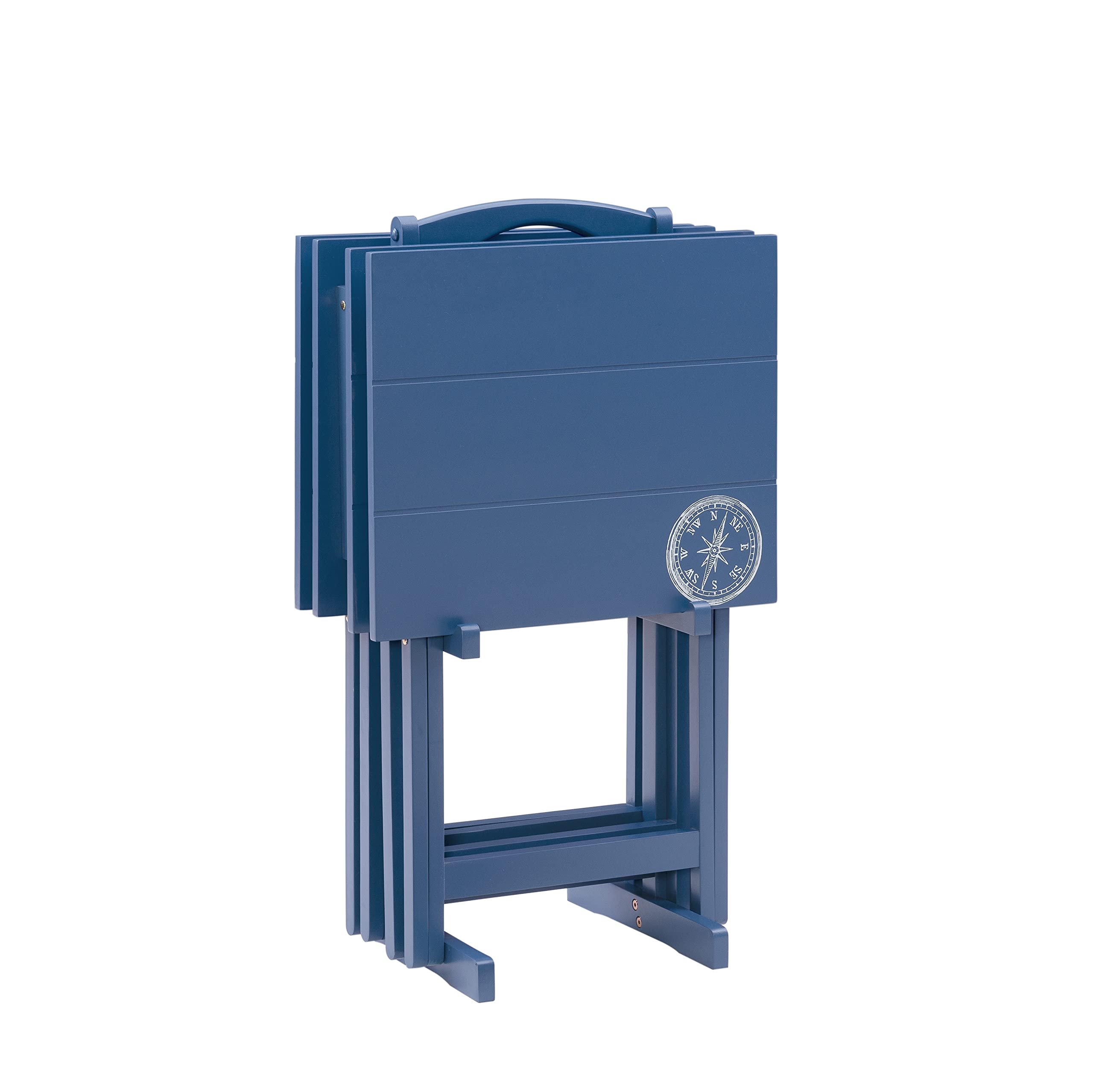 Folding Tray Table Set of 4 with Storage Stand