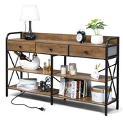 Console Table with USB Ports & Storage Shelves