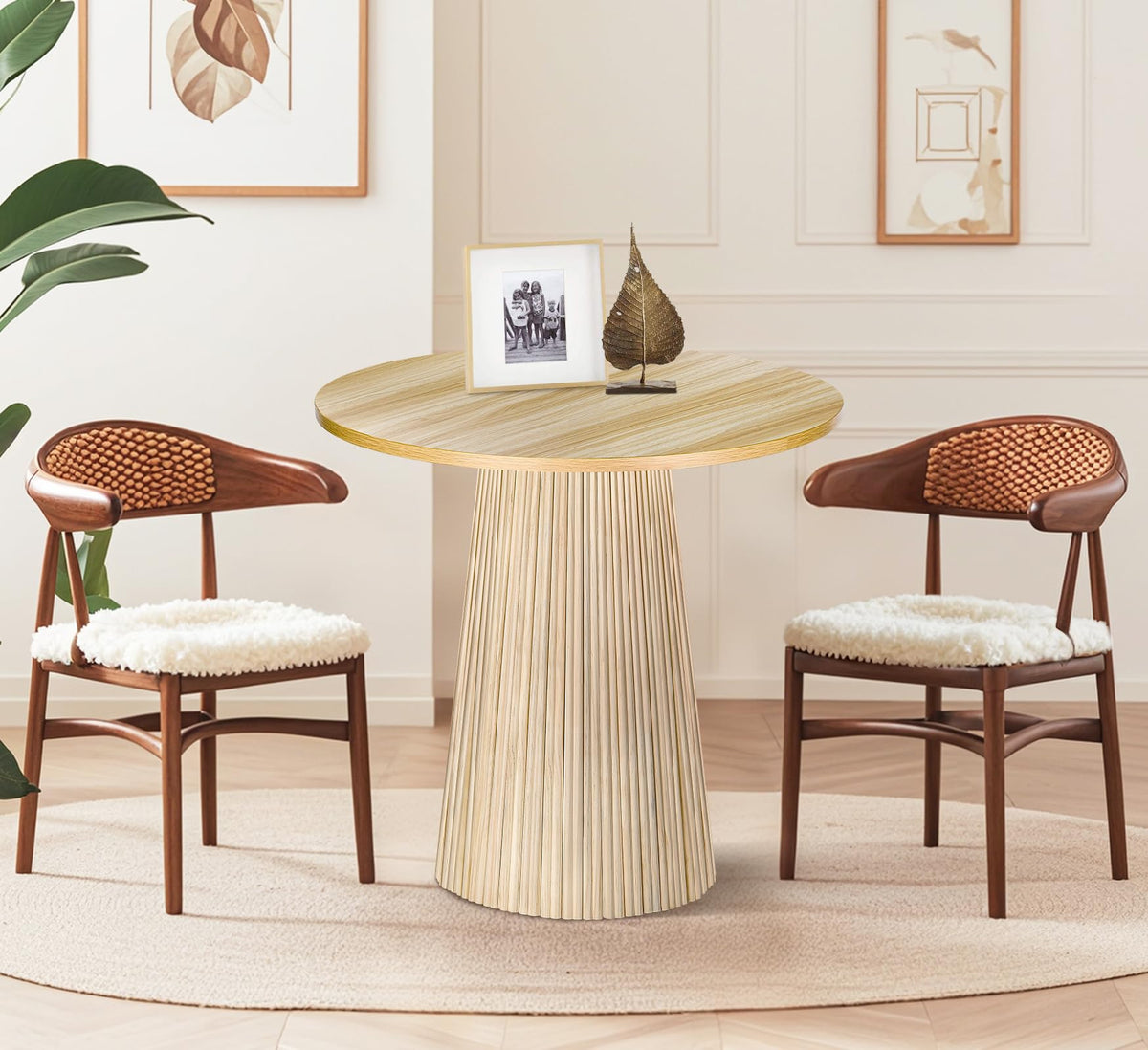 Round Rattan Dining Table