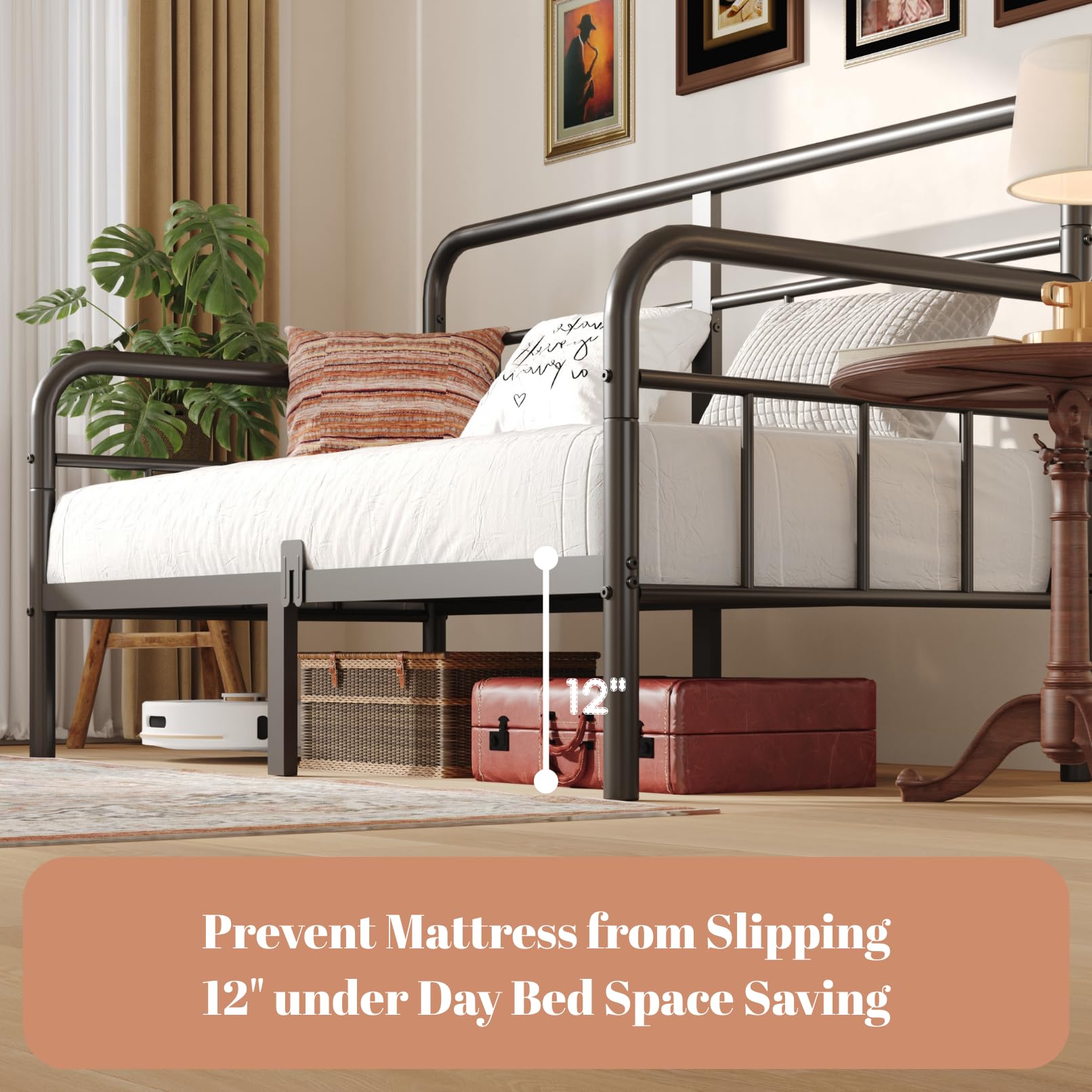 Twin Metal Daybed Frame with Storage