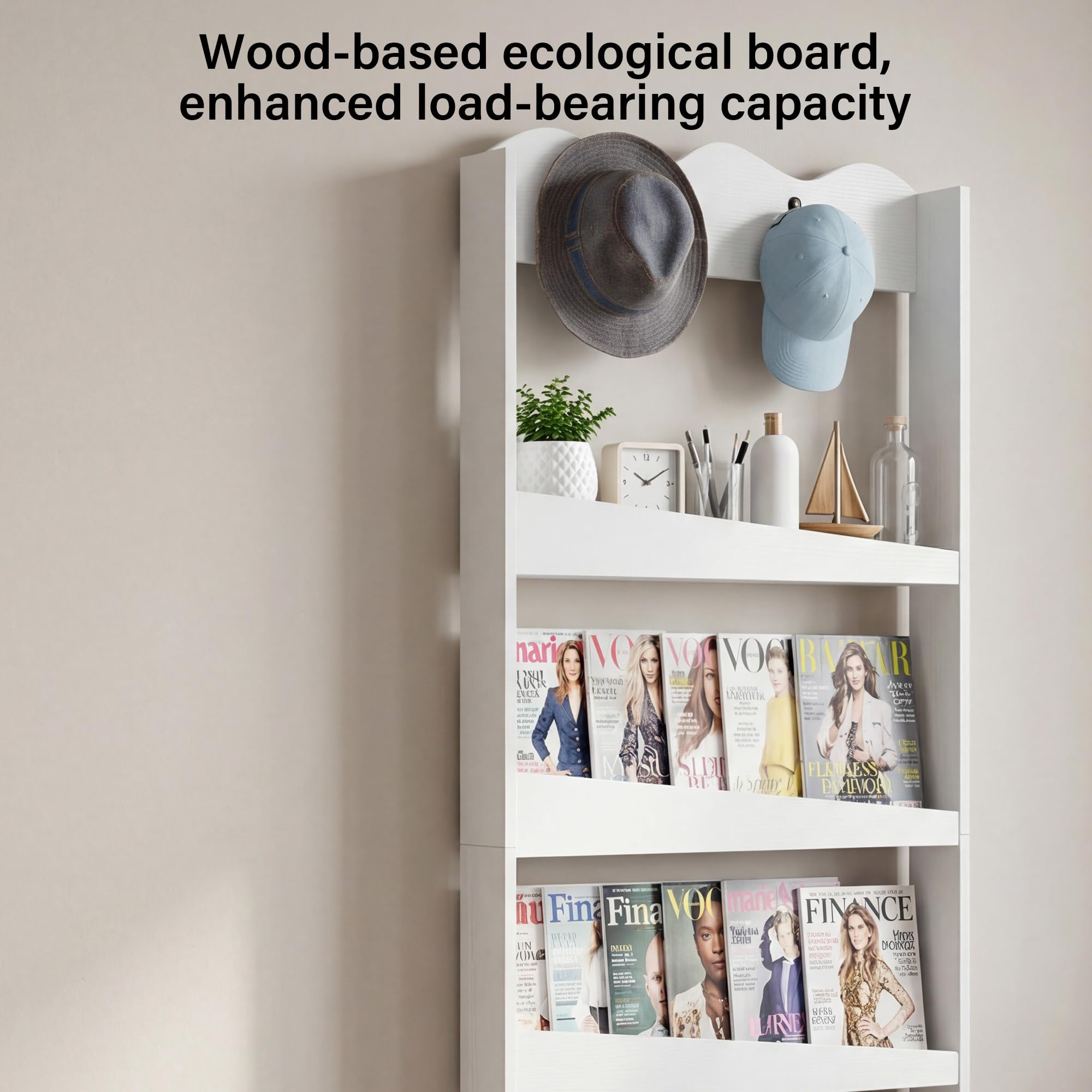 5-Tier Behind-the-Door Wall Bookshelf