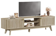 70" Fluted-Door TV Stand with Storage Cabinets