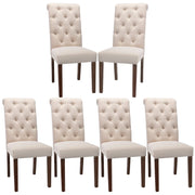 Upholstered Dining Chairs with Solid Wood Legs