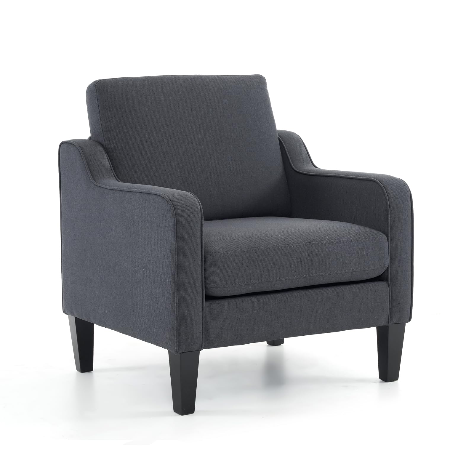 VINGLI Accent Chairs for Living Room Chairs Mid Century Modern Chair Sofa Chair Upholstered Arm Chair with Scooped Arms for Bedroom, Apartment, Office, Studio, Waiting Room, Play Room