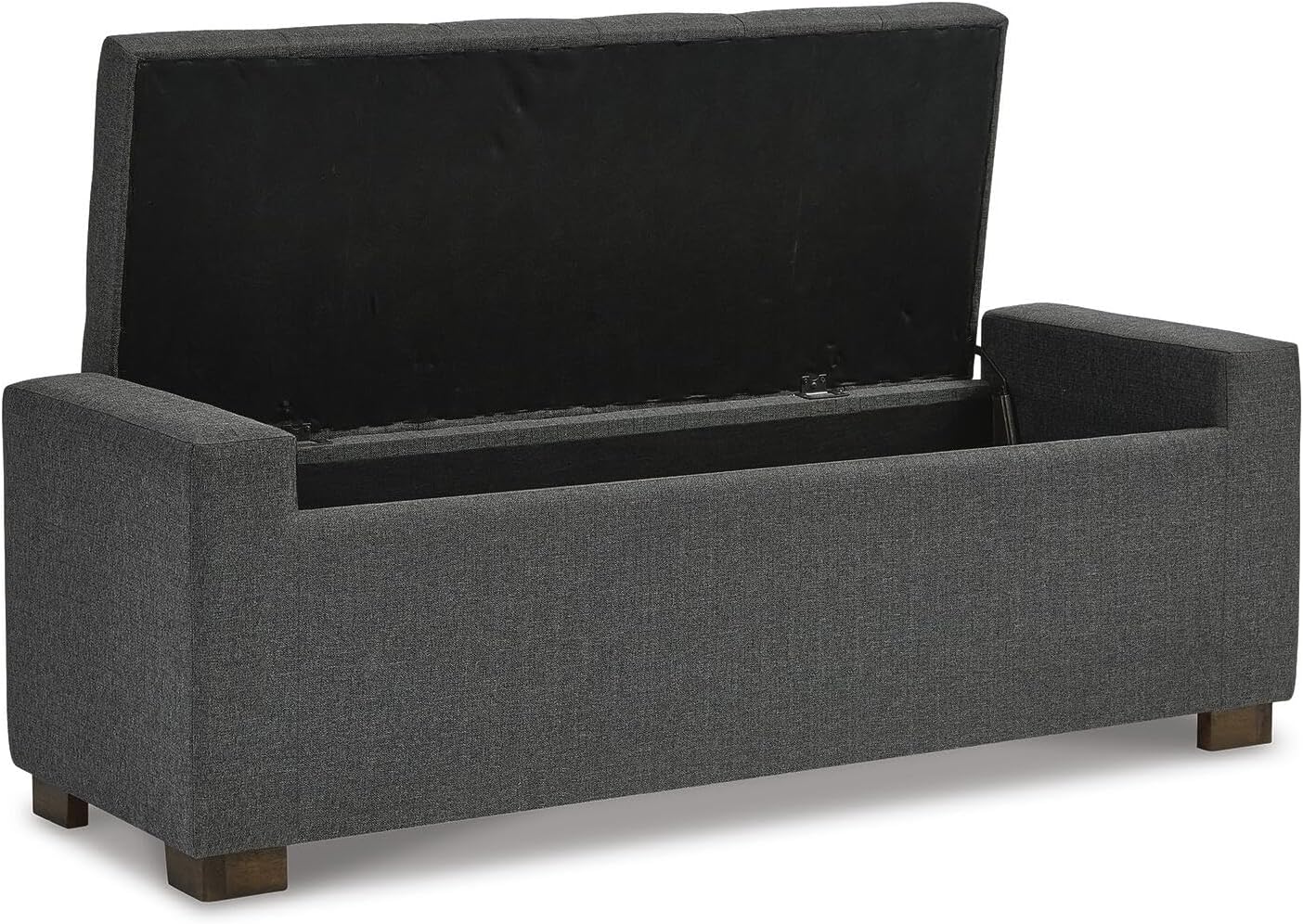 Signature Design by Ashley Cortwell Ottoman Tufted Entryway Storage Bench, Charcoal Gray