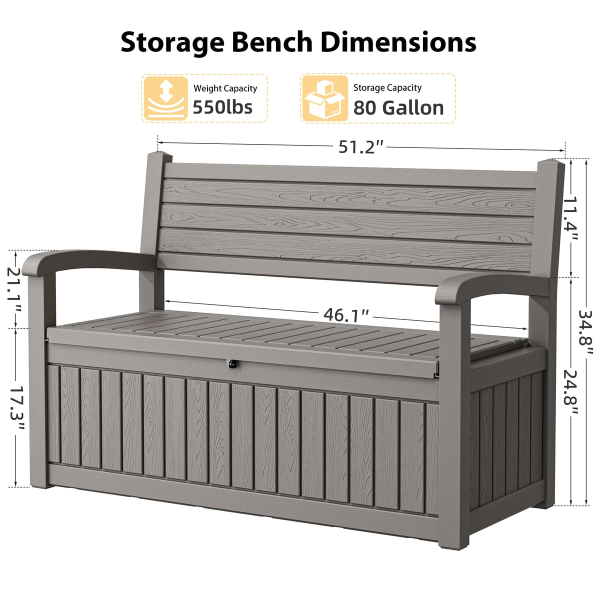 80-Gallon Outdoor Storage Bench