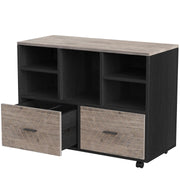 2-Drawer Mobile File Cabinet with Open Shelves
