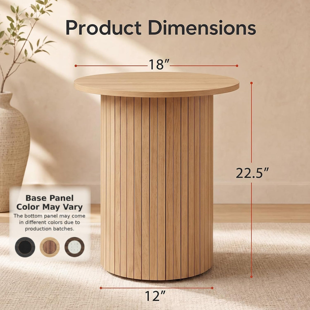 Round Fluted Side Table