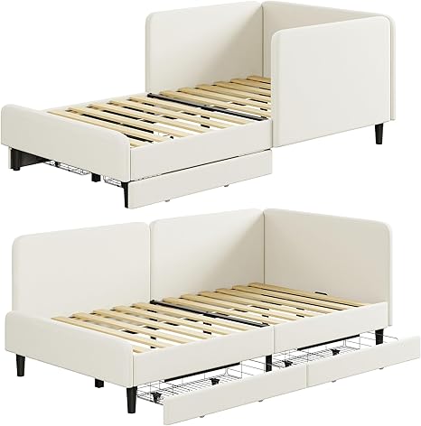 Twin XL Daybed with Headboard & Storage Drawers