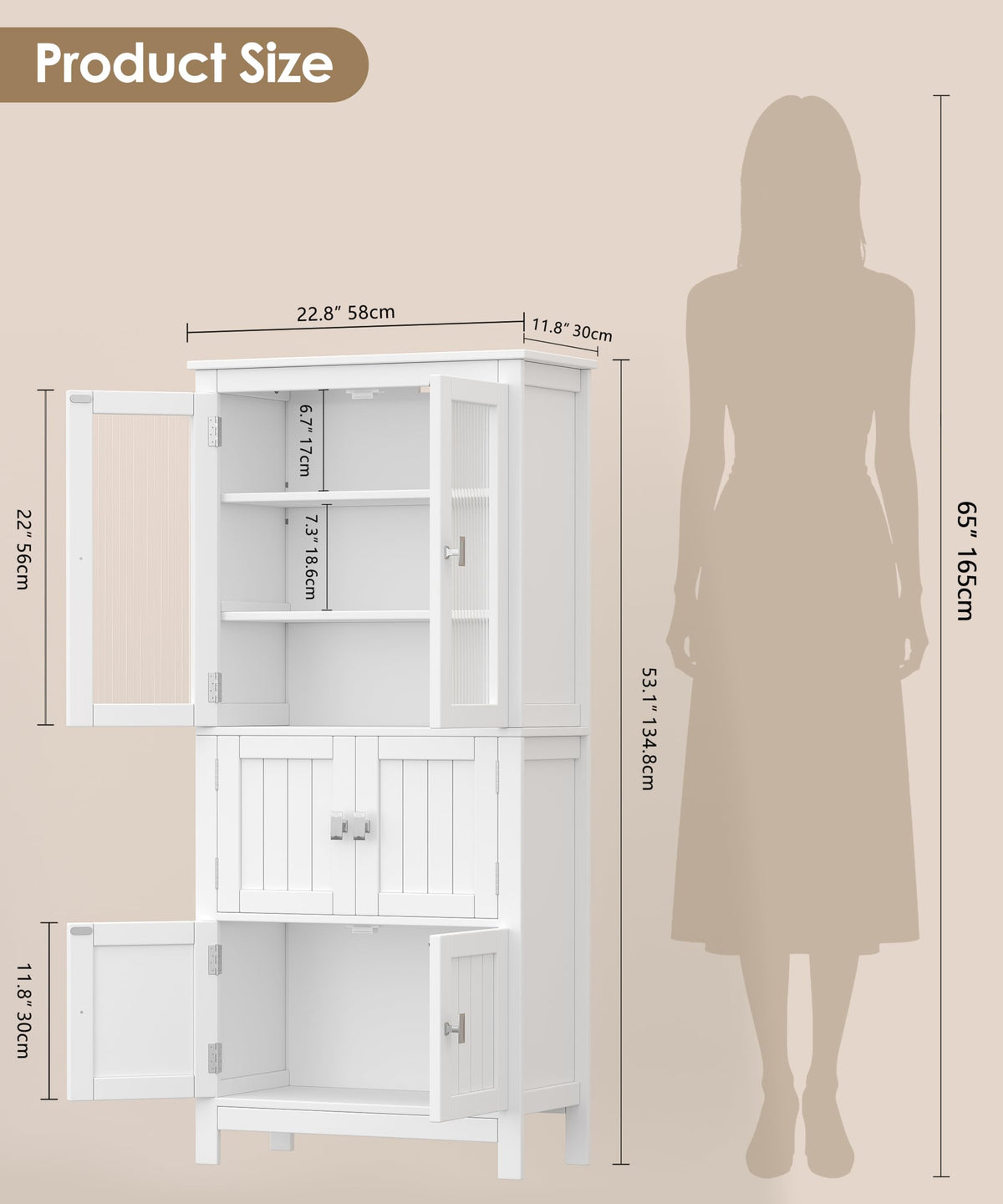 White Bathroom Storage Cabinet