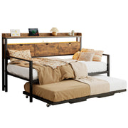 Twin Daybed with Trundle & Storage Headboard