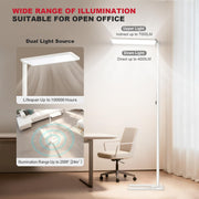 JINIU 150W 11000LM Full-Spectrum 79" LED Floor Lamp, Bridgelux Thrive™ Eye-Care Standing Lamp, Dimmable 4000K Natural Daylight, Motion Sensor for Home Office, Playroom, Special Nightlight for Bedroom
