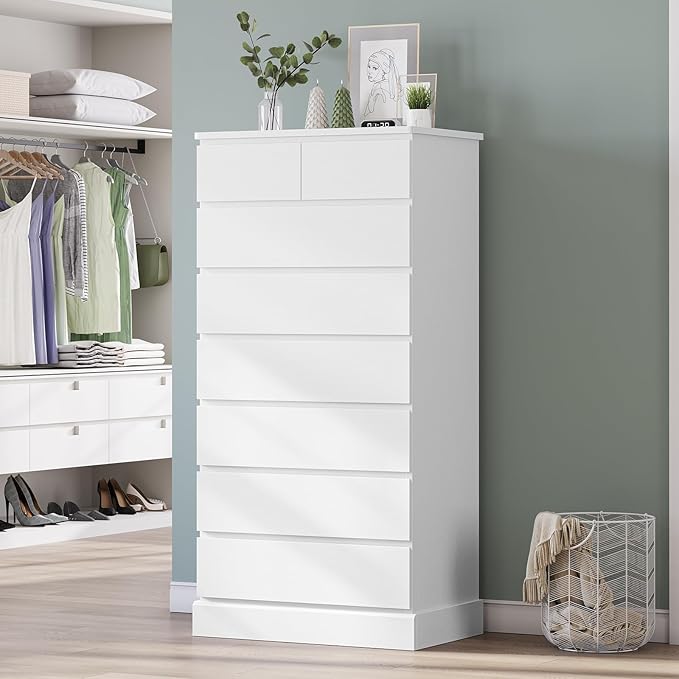 8-Drawer Tall Dresser with Storage