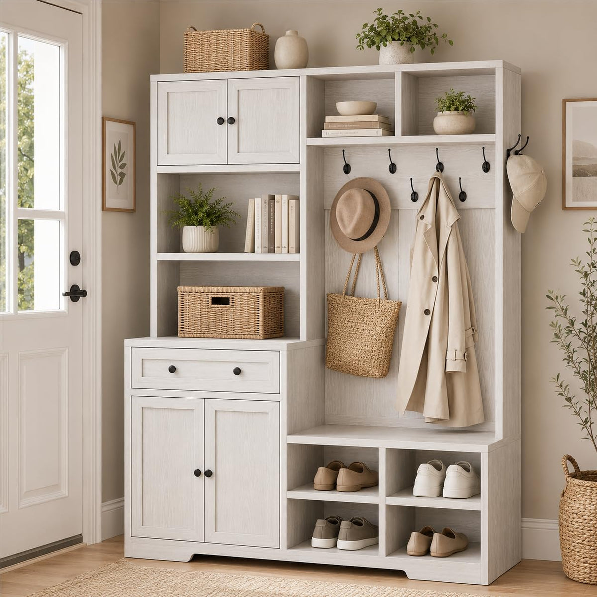 Hall Tree with Shoe Storage Bench