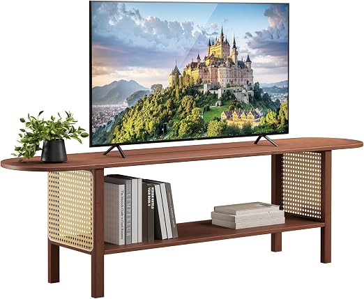 Bamboo TV Stand with Open Storage
