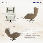 Nouhaus Aurora Massage Chair Full Body, Zero Gravity Genuine Leather Massage Chairs w/Airbags, Heating, Auto Modes, Bluetooth Speaker, Modern 4D Massage Chair Recliner for Living Room (Elder White)