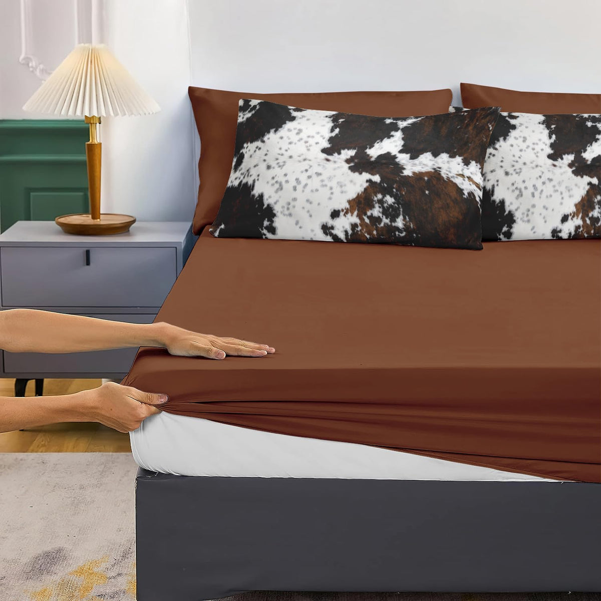 King Cow Print Comforter Set, 8 Pieces