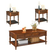 Caramel Brown 3-Piece Living Room Table Set