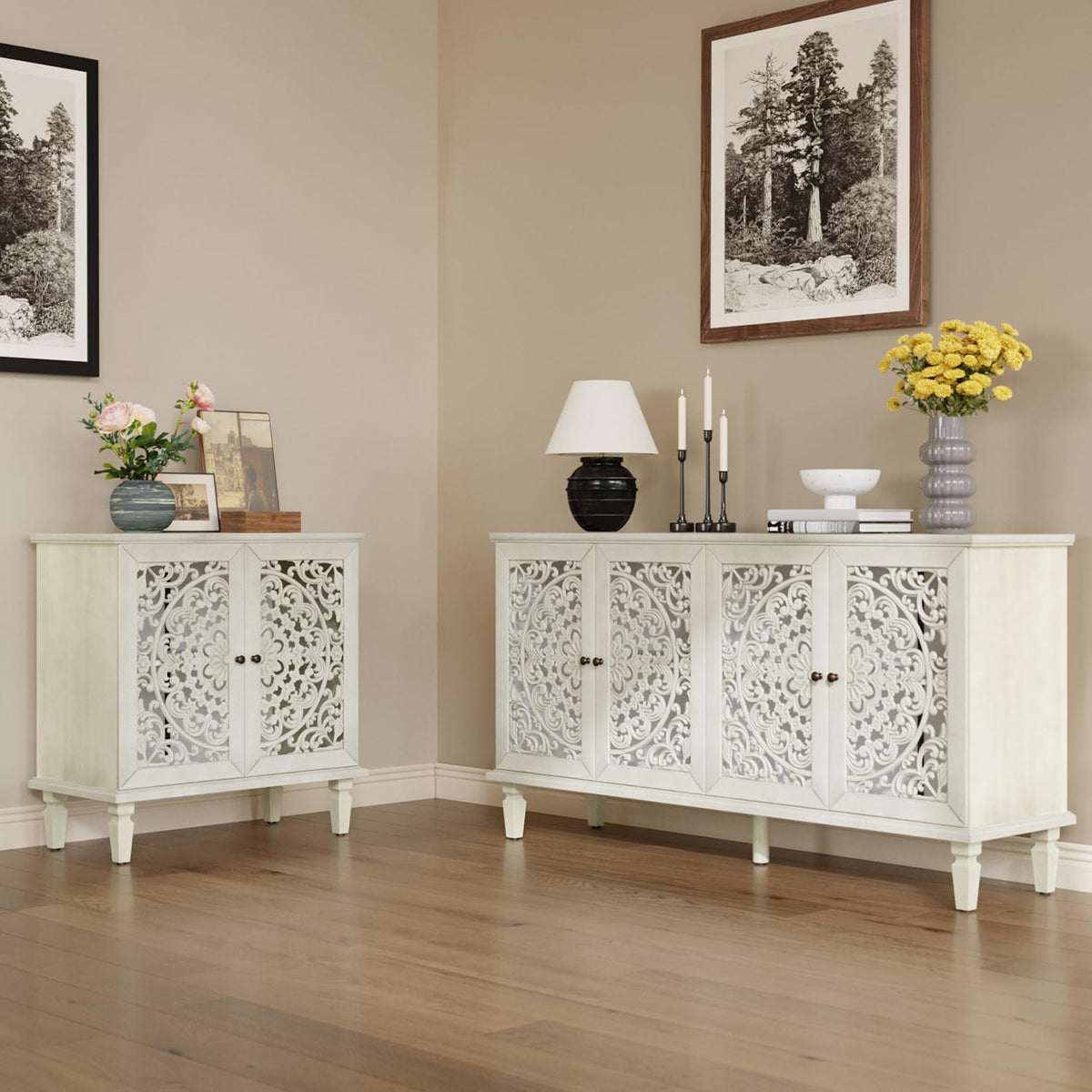 WILSHINE 60" Sideboard Buffet Cabinet with Storage Accent Cabinet Credenza