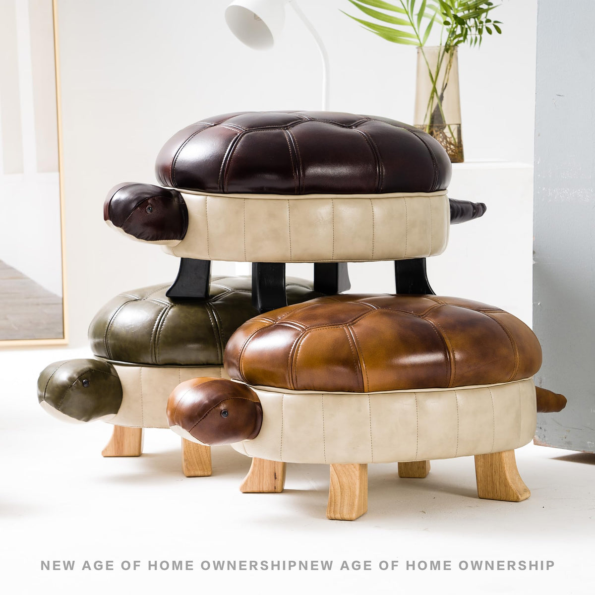 Small Red Turtle Footstool