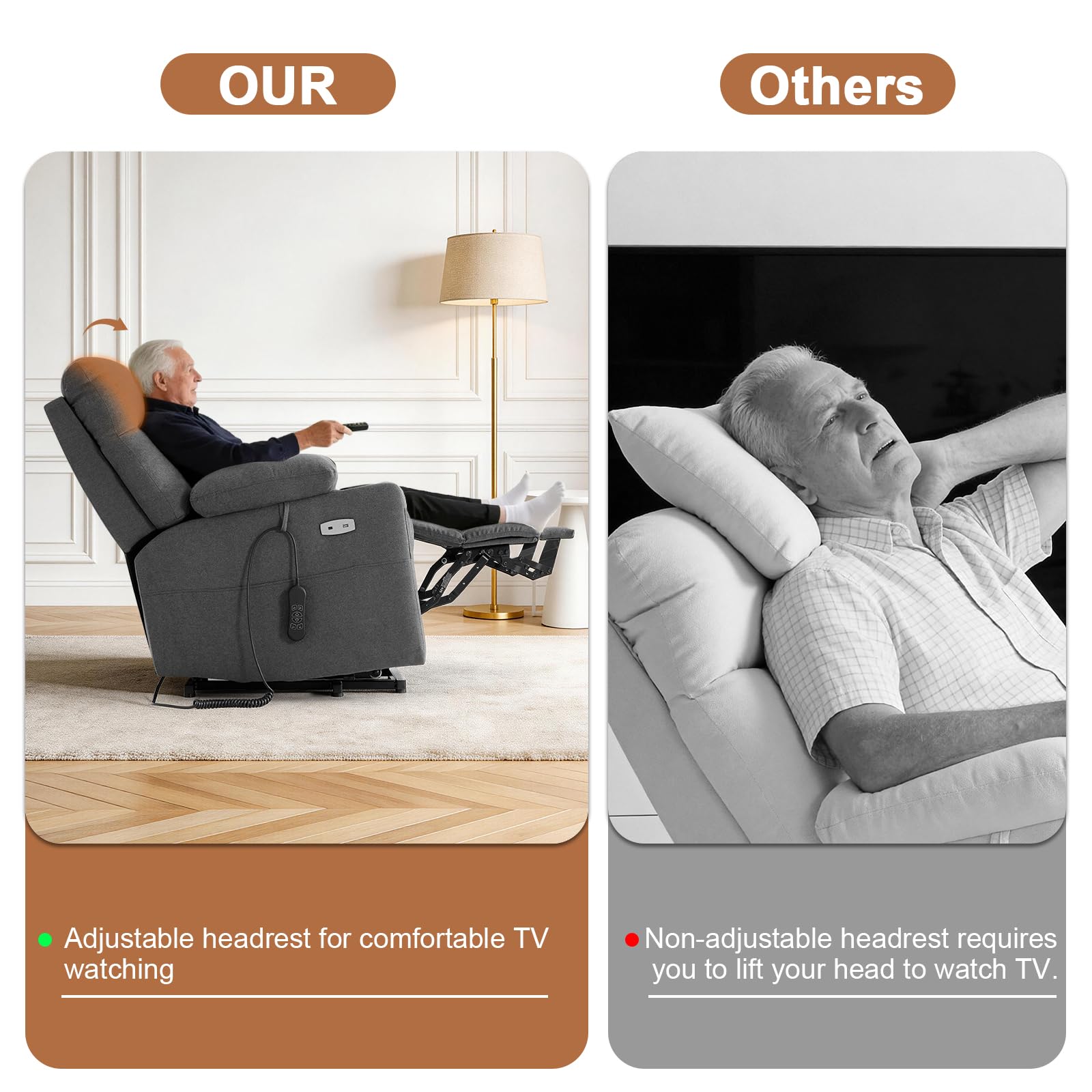 Triple Motor Power Lift Recliner Chair
