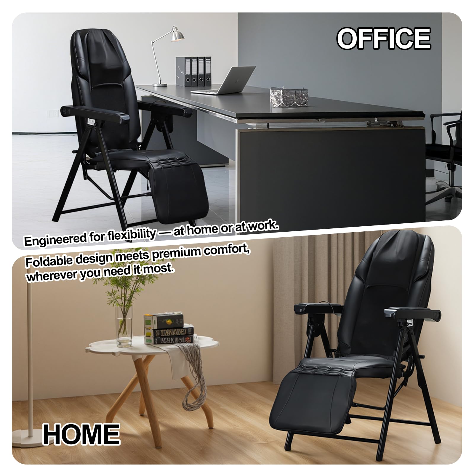 Ezencon Foldable Electric Massage Chair, Heat,Shiatsu,Vibration