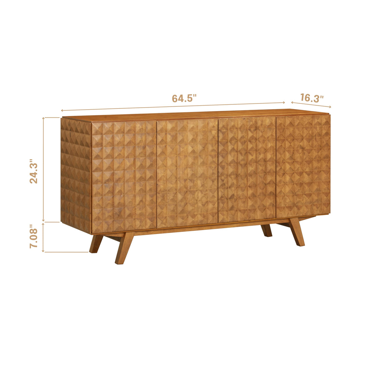 Solid Wood 4-Door Sideboard